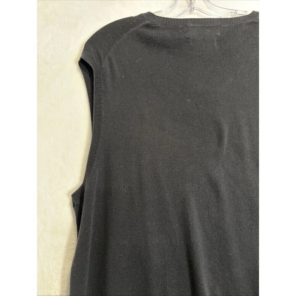 Polo Ralph Lauren Sweater Vest Men's Size XL Pullover Black Pima Cotton V-Neck